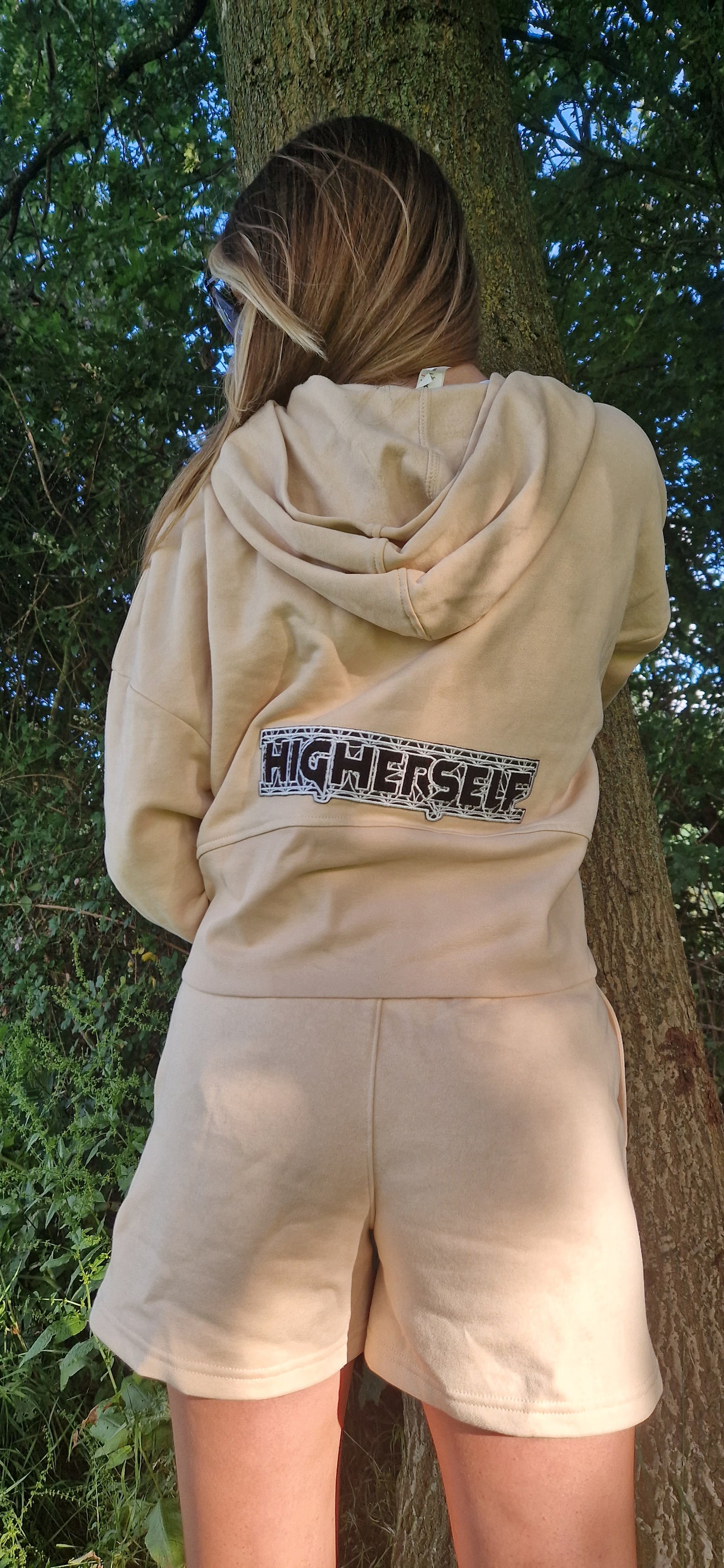 Half zip hoody nude