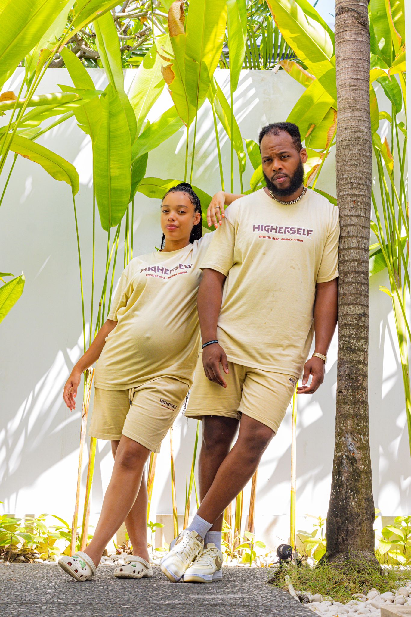 Breath deep oversize t-shirt unisex (sand colour)