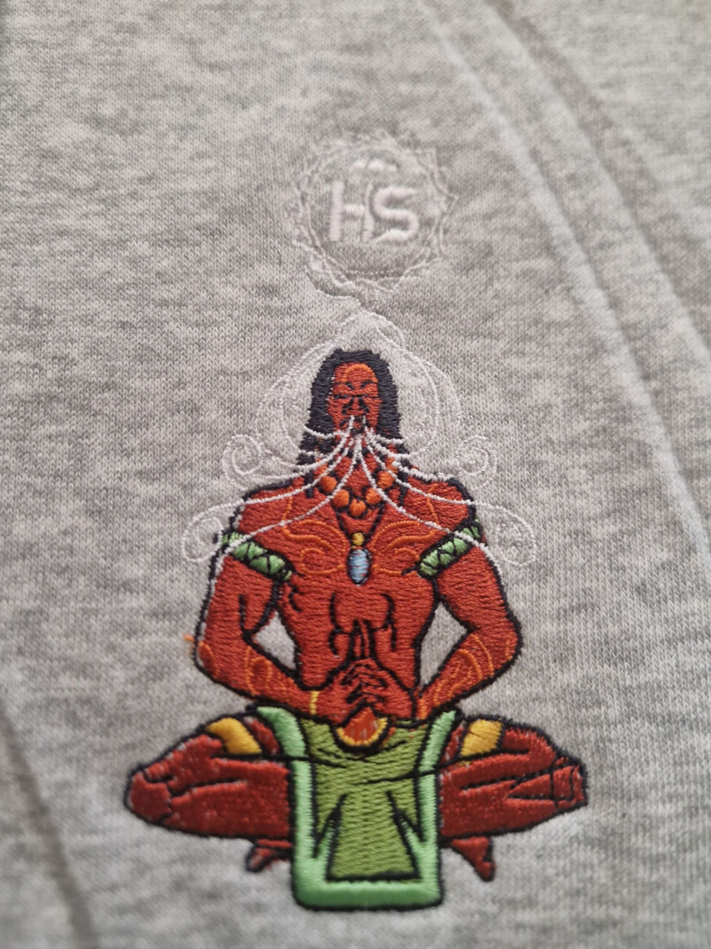 Breathwork embroided male artwork hoodie